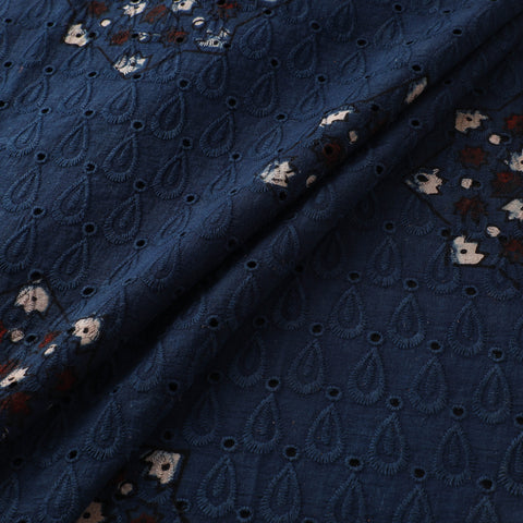 Hakoba Hand Block Ajrakh Print Natural Dyed Cotton Fabric  88
