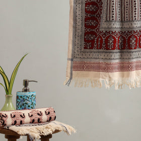  Green Handloom Cotton Bagh Print Towel