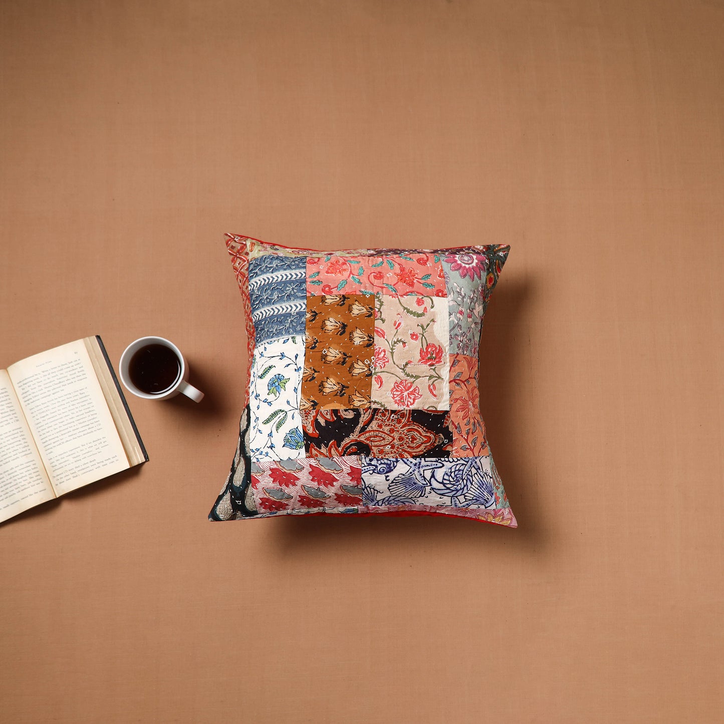 Kutch Tagai Patchwork Cotton Cushion Cover (16 x 16 in) 21