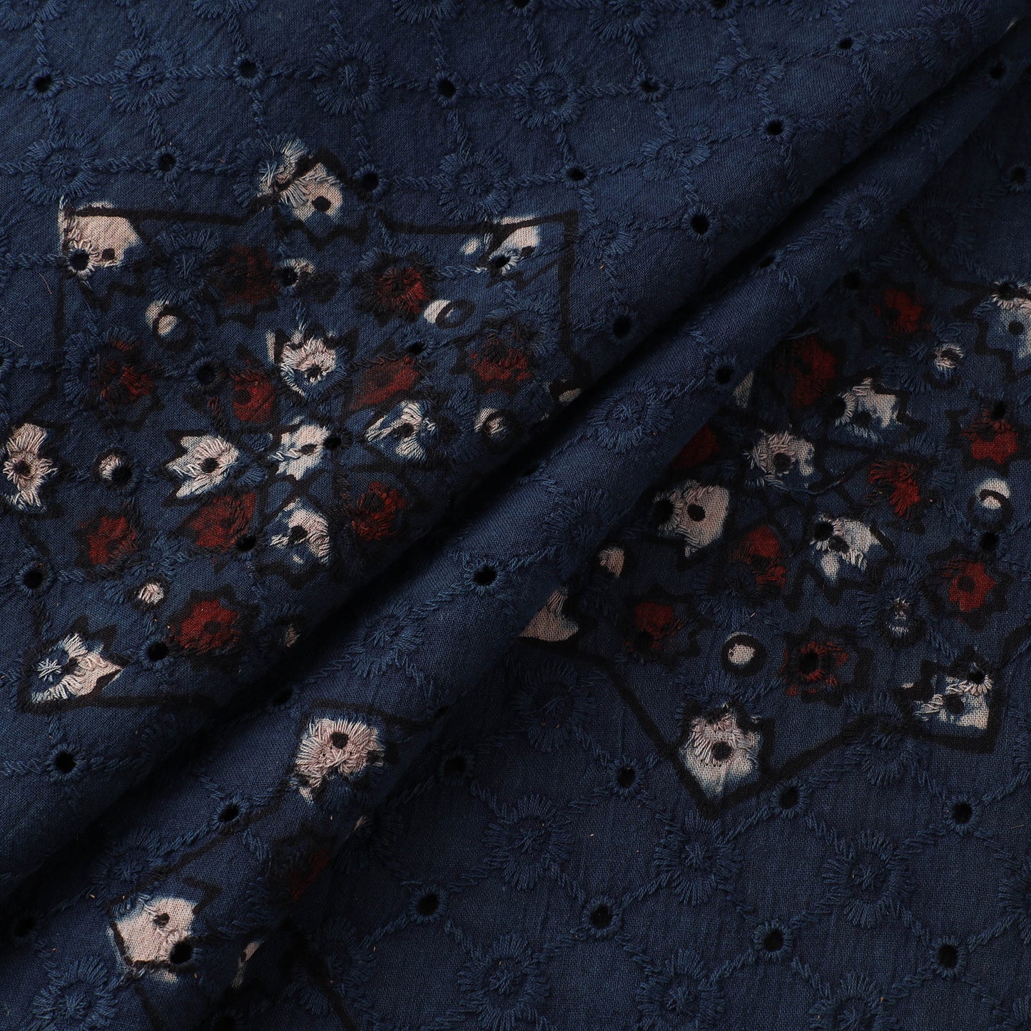 Hakoba Hand Block Ajrakh Print Natural Dyed Cotton Fabric  91