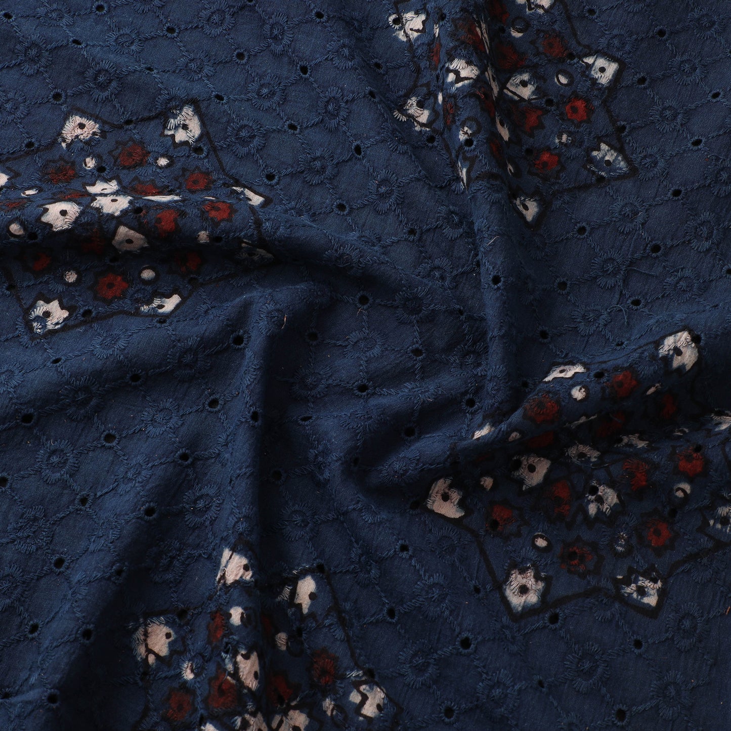 Hakoba Hand Block Ajrakh Print Natural Dyed Cotton Fabric  91