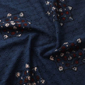 Hakoba Hand Block Ajrakh Print Natural Dyed Cotton Fabric  91