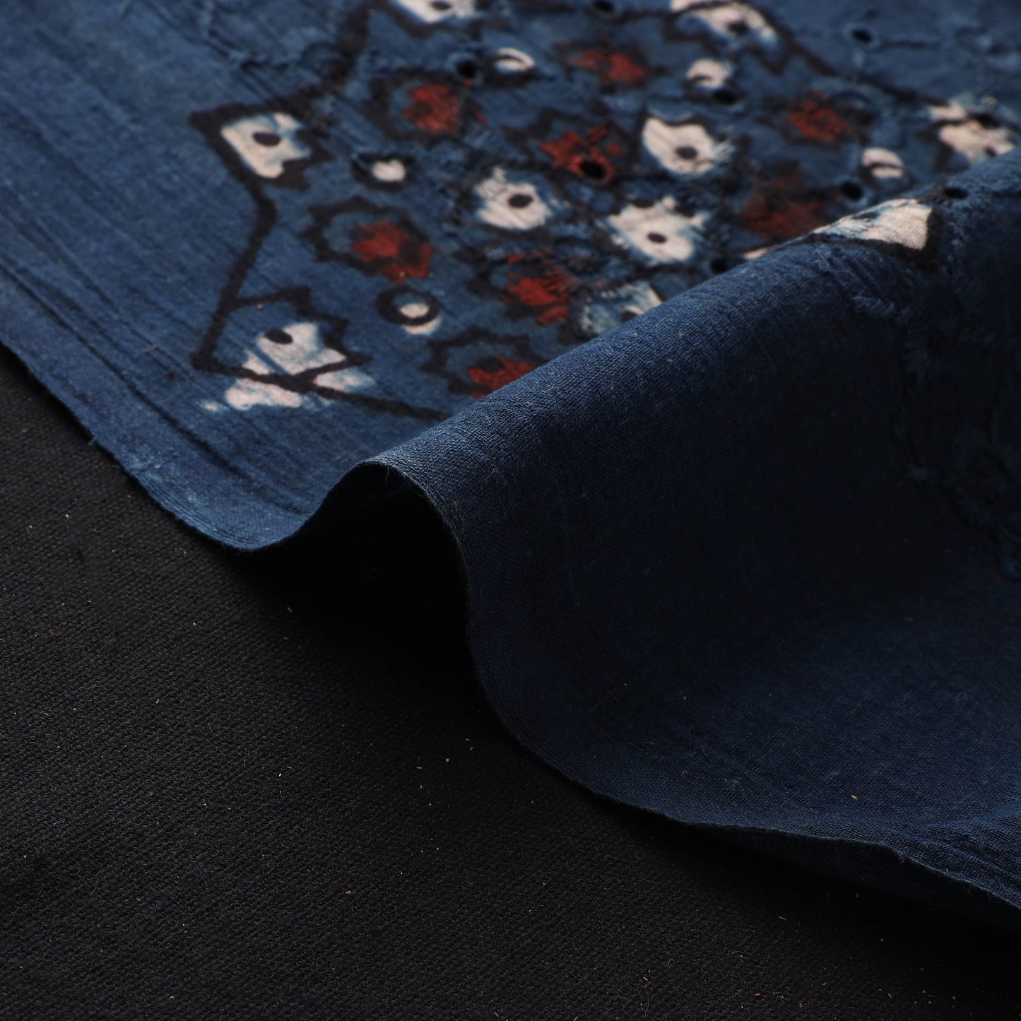 Hakoba Hand Block Ajrakh Print Natural Dyed Cotton Fabric  91