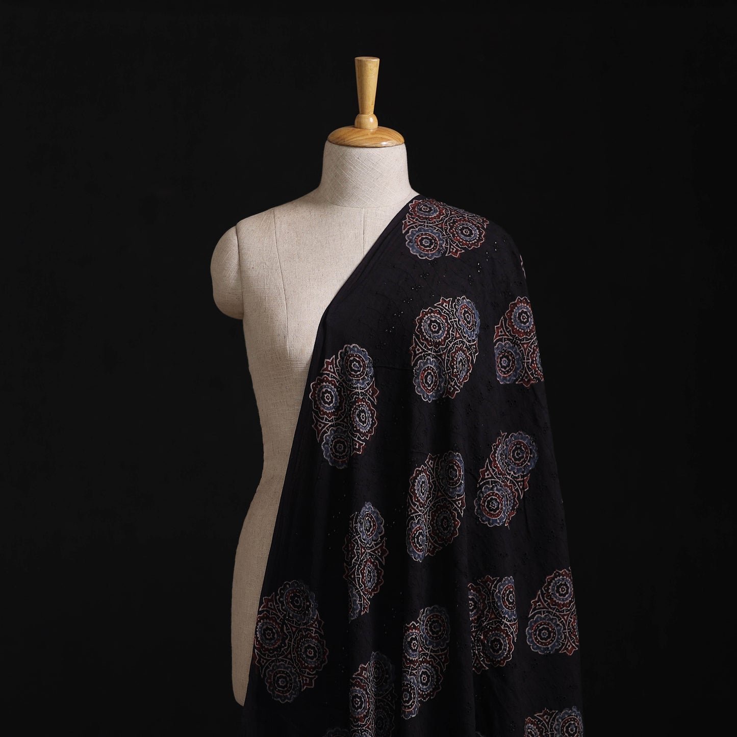 Ajrakh Hand Block Print Natural Dyed Cotton Hakoba Fabric 62