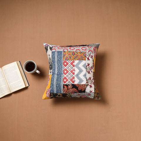 Kutch Tagai Patchwork Cotton Cushion Cover (16 x 16 in) 23