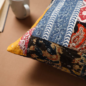 Kutch Tagai Patchwork Cotton Cushion Cover (16 x 16 in) 23