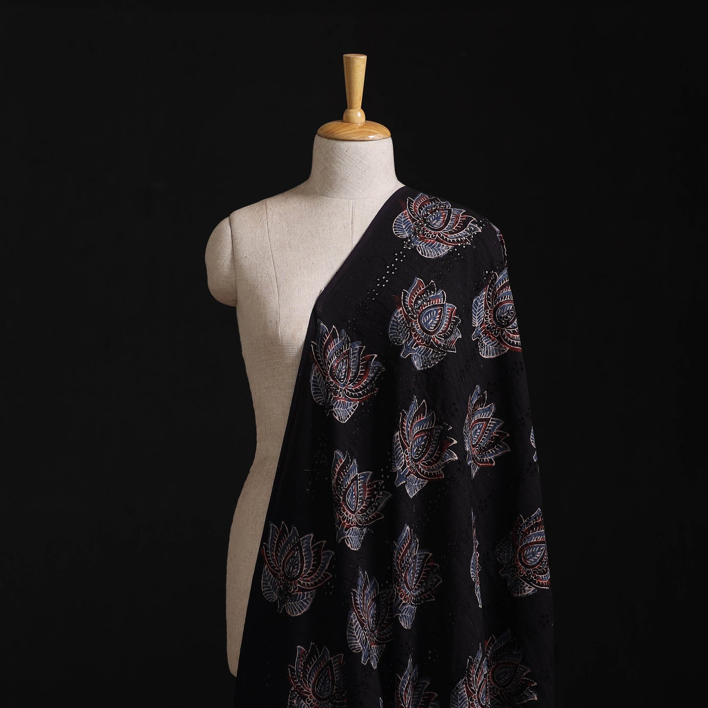Ajrakh Hand Block Print Natural Dyed Cotton Hakoba Fabric 63