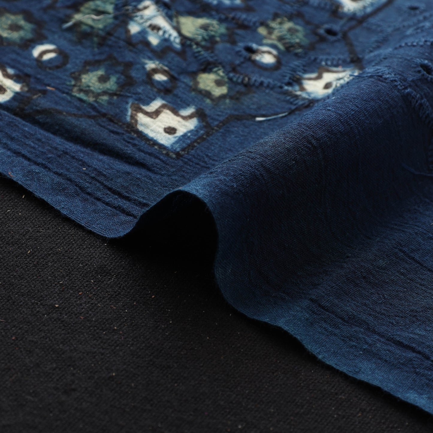Hakoba Hand Block Ajrakh Print Natural Dyed Cotton Fabric  93