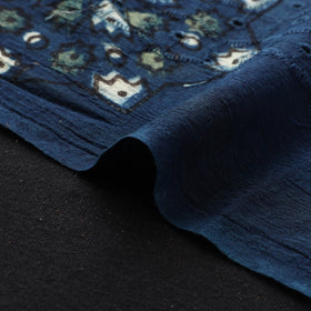Hakoba Hand Block Ajrakh Print Natural Dyed Cotton Fabric  93