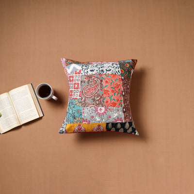 Kutch Tagai Patchwork Cotton Cushion Cover (16 x 16 in) 24