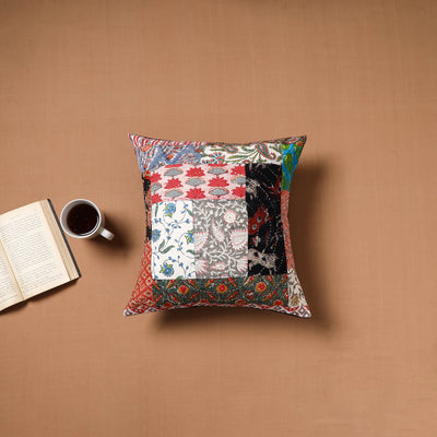 Kutch Tagai Patchwork Cotton Cushion Cover (16 x 16 in) 25