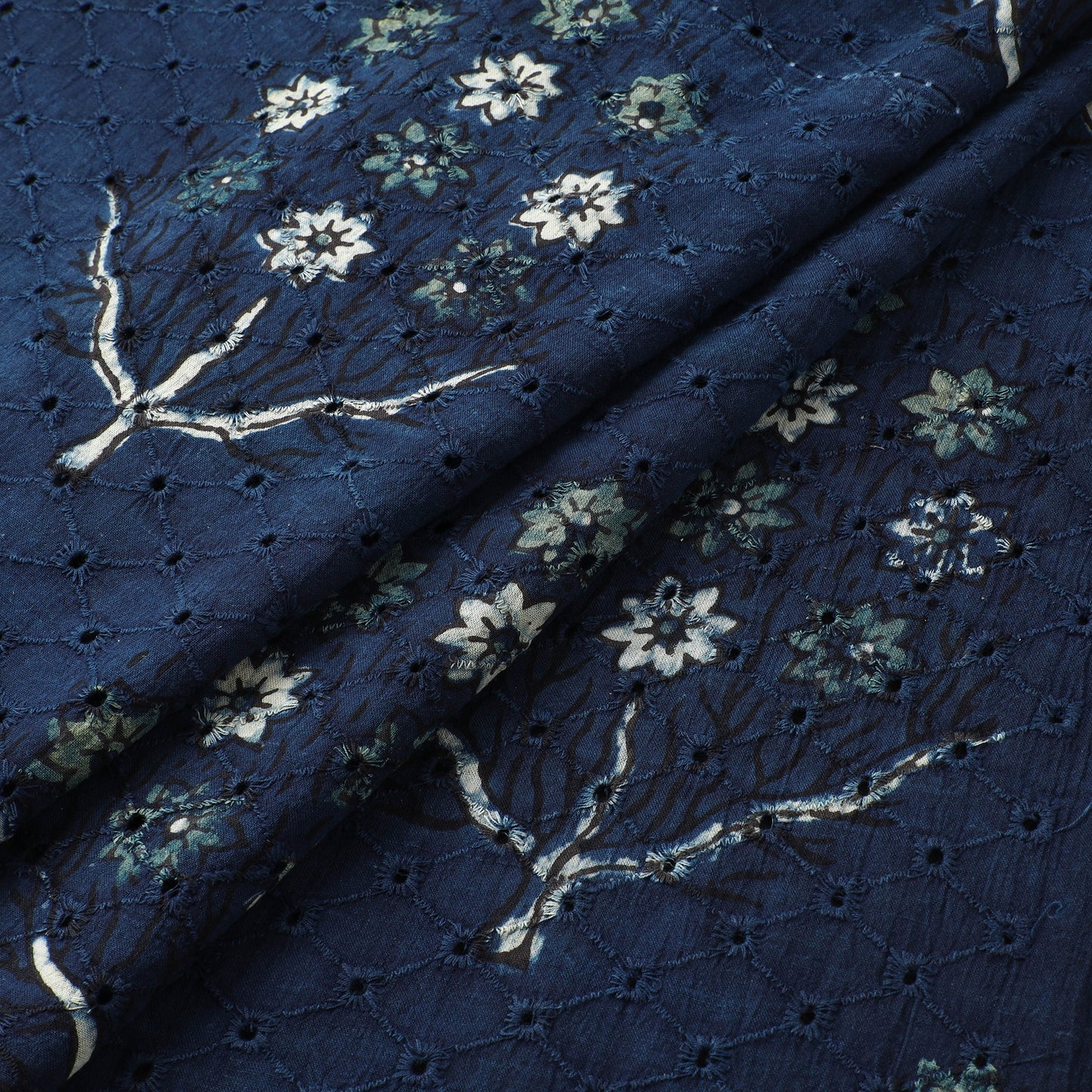 Hakoba Hand Block Ajrakh Print Natural Dyed Cotton Fabric  95