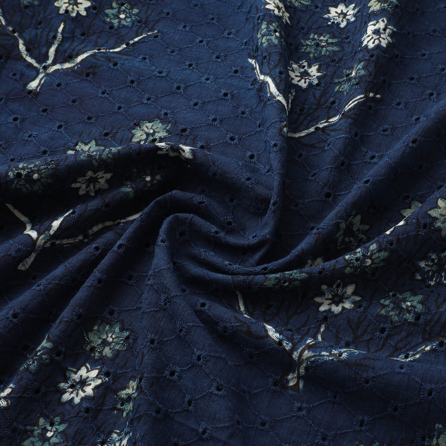 Hakoba Hand Block Ajrakh Print Natural Dyed Cotton Fabric  95