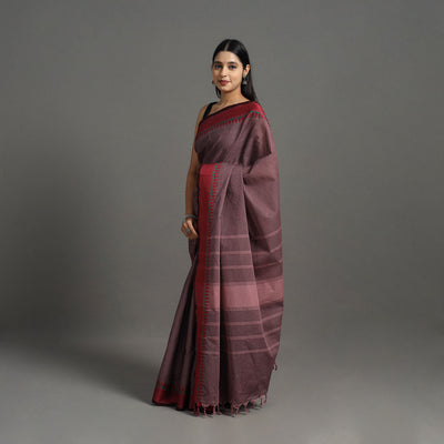 Purple - Kanchipuram Cotton Saree with Thread Border 02