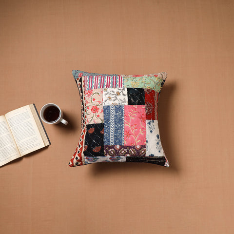 Kutch Tagai Patchwork Cotton Cushion Cover (16 x 16 in) 27