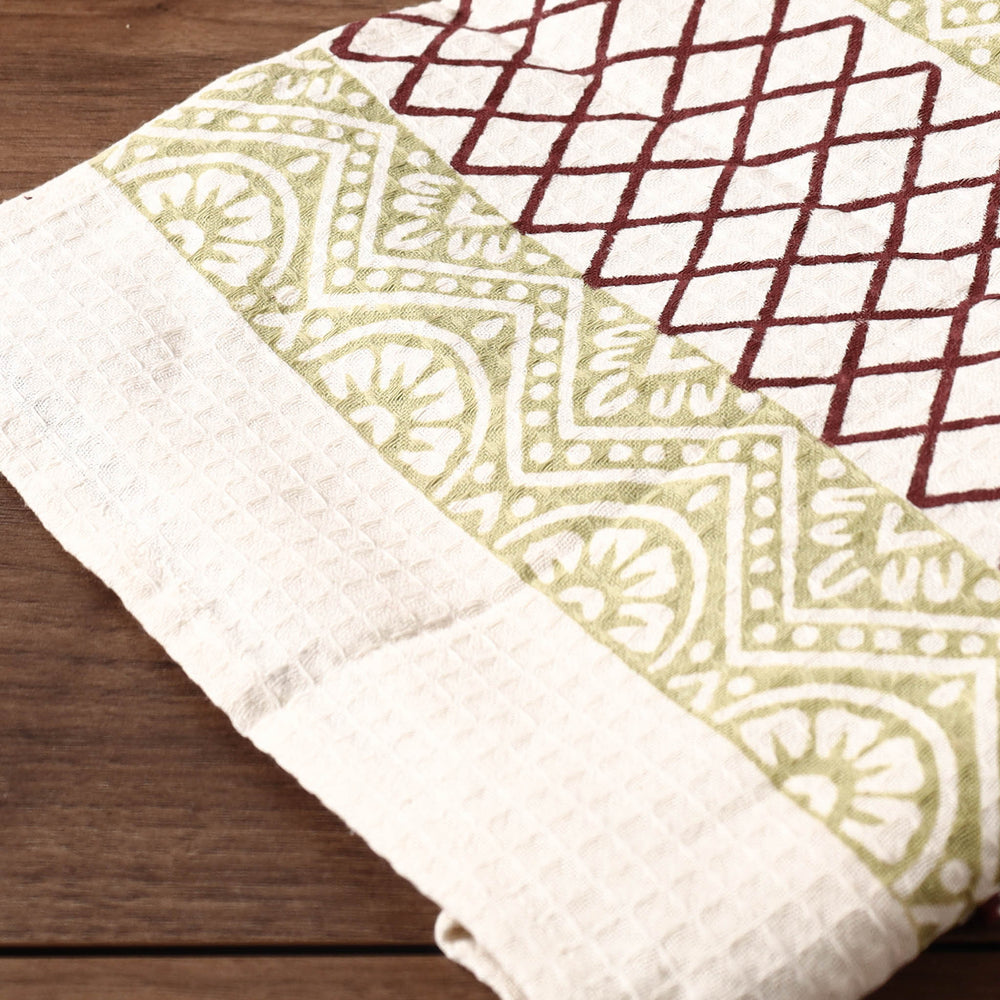 Block Printed Cotton Towel
