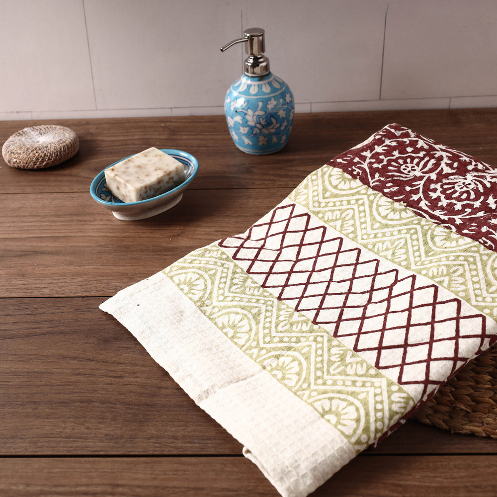 Block Printed Cotton Towel
