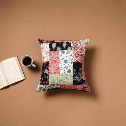 Kutch Tagai Patchwork Cotton Cushion Cover (16 x 16 in) 28
