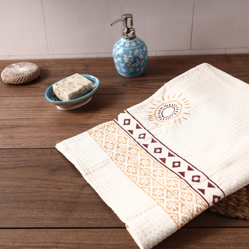 Block Printed Cotton Towel
