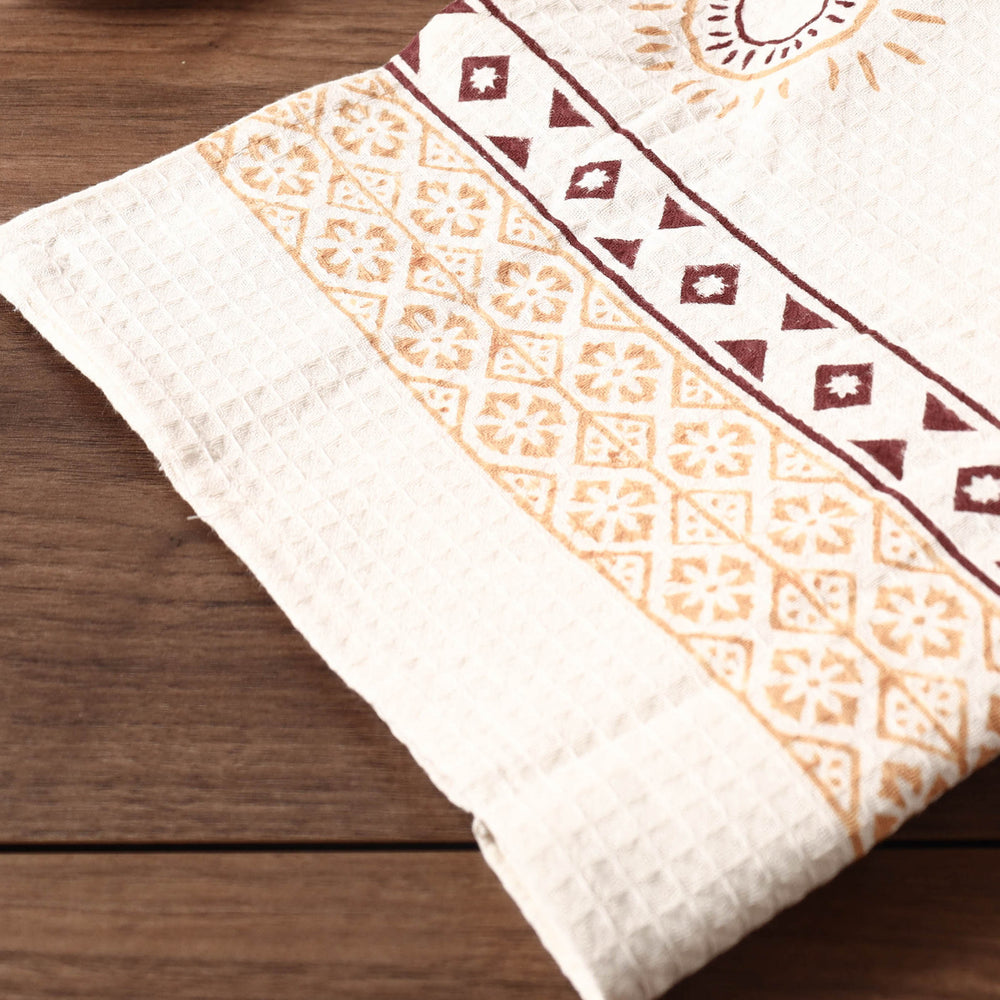 Block Printed Cotton Towel
