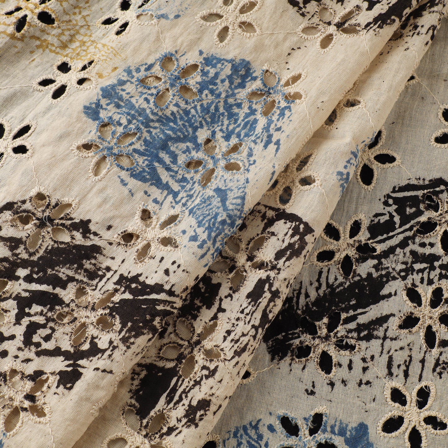 Natural Dyed Ajrakh Hand Block Print Cotton Hakoba Fabric 02
