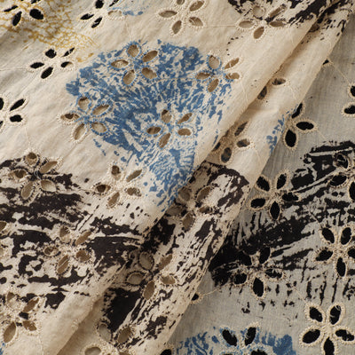 Natural Dyed Ajrakh Hand Block Print Cotton Hakoba Fabric 02