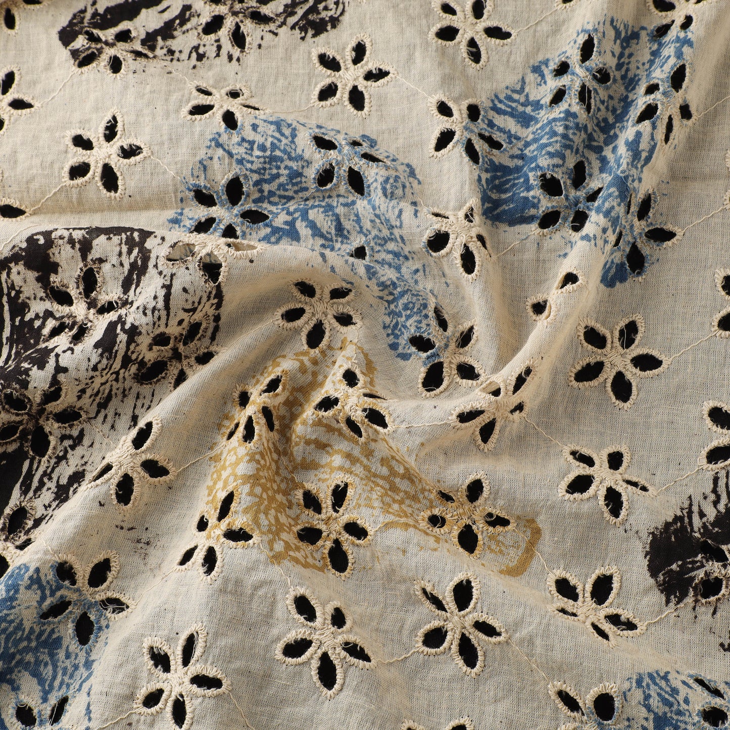 Natural Dyed Ajrakh Hand Block Print Cotton Hakoba Fabric 02