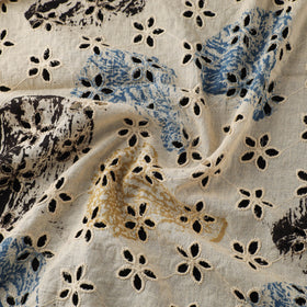 Natural Dyed Ajrakh Hand Block Print Cotton Hakoba Fabric 02
