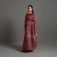 Maroon - Kanchipuram Cotton Saree with Thread Border 03