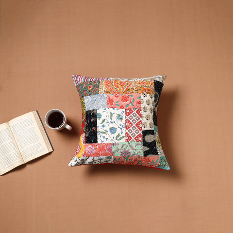 Kutch Tagai Patchwork Cotton Cushion Cover (16 x 16 in) 29