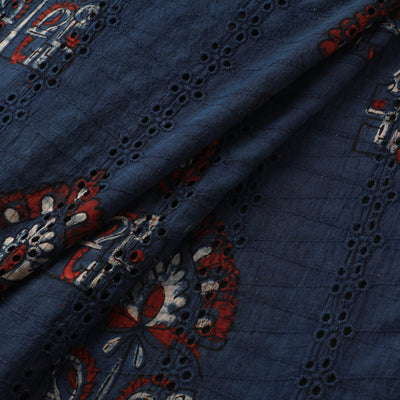 Hakoba Hand Block Ajrakh Print Natural Dyed Cotton Fabric 99