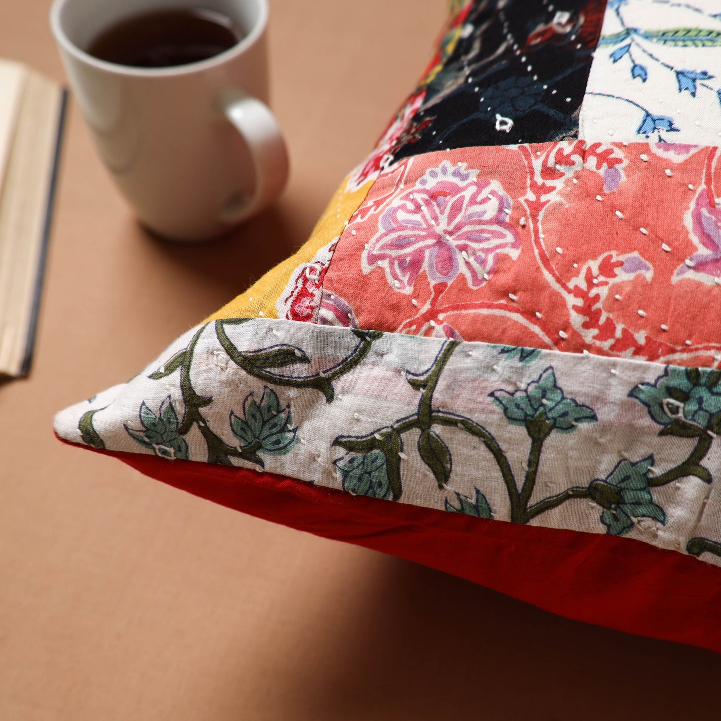 Kutch Tagai Patchwork Cotton Cushion Cover (16 x 16 in) 29