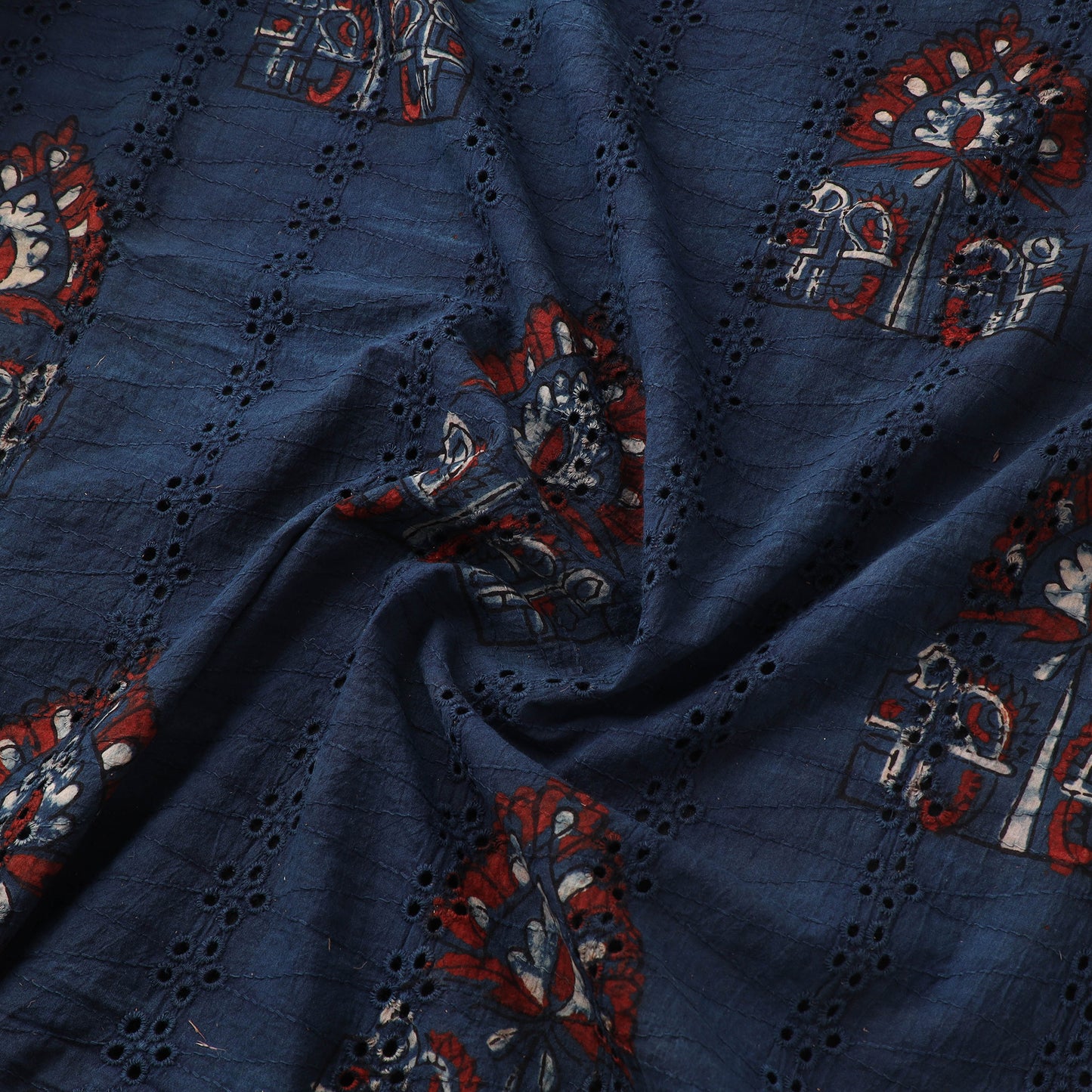 Hakoba Hand Block Ajrakh Print Natural Dyed Cotton Fabric 99