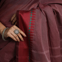 Maroon - Kanchipuram Cotton Saree with Thread Border 03