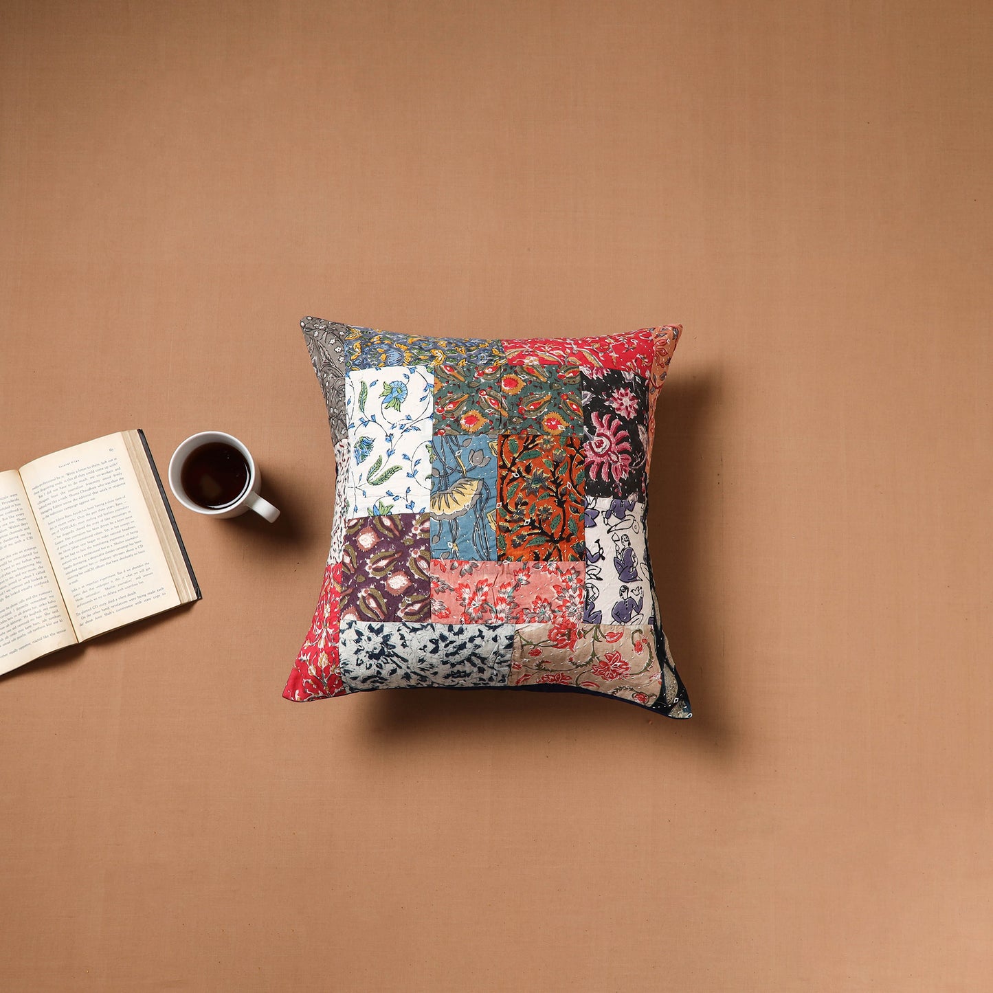 Kutch Tagai Patchwork Cotton Cushion Cover (16 x 16 in) 30