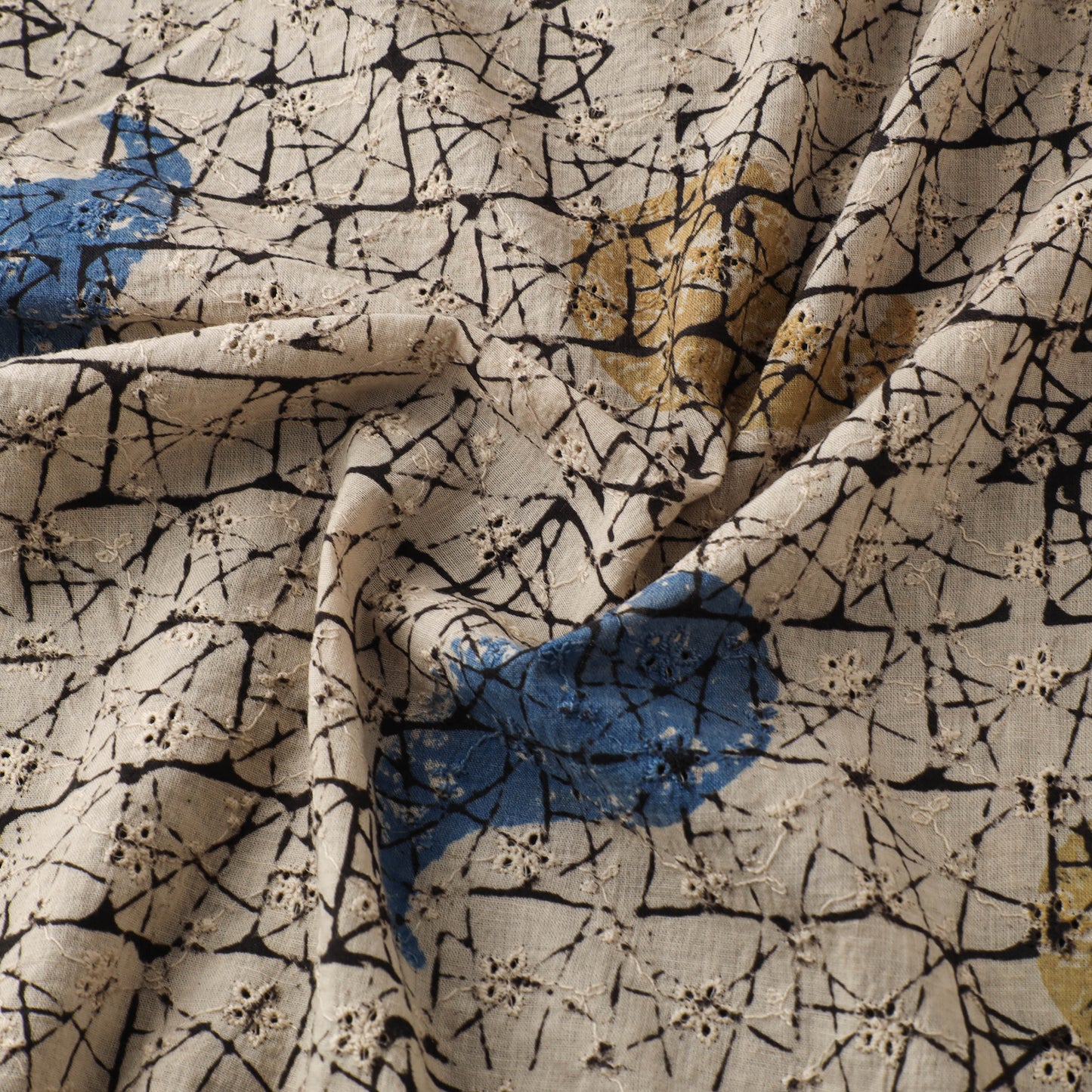 Natural Dyed Ajrakh Hand Block Print Cotton Hakoba Fabric 04