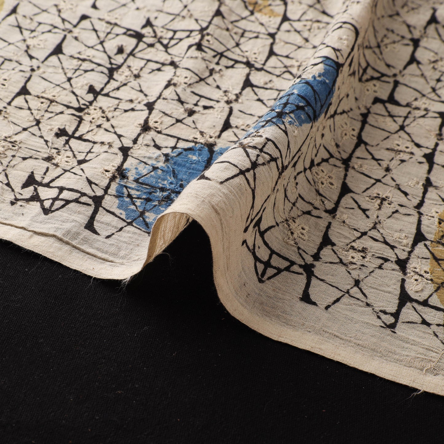 Natural Dyed Ajrakh Hand Block Print Cotton Hakoba Fabric 04