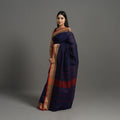 Blue - kanchipuram cotton saree with thread border 04
