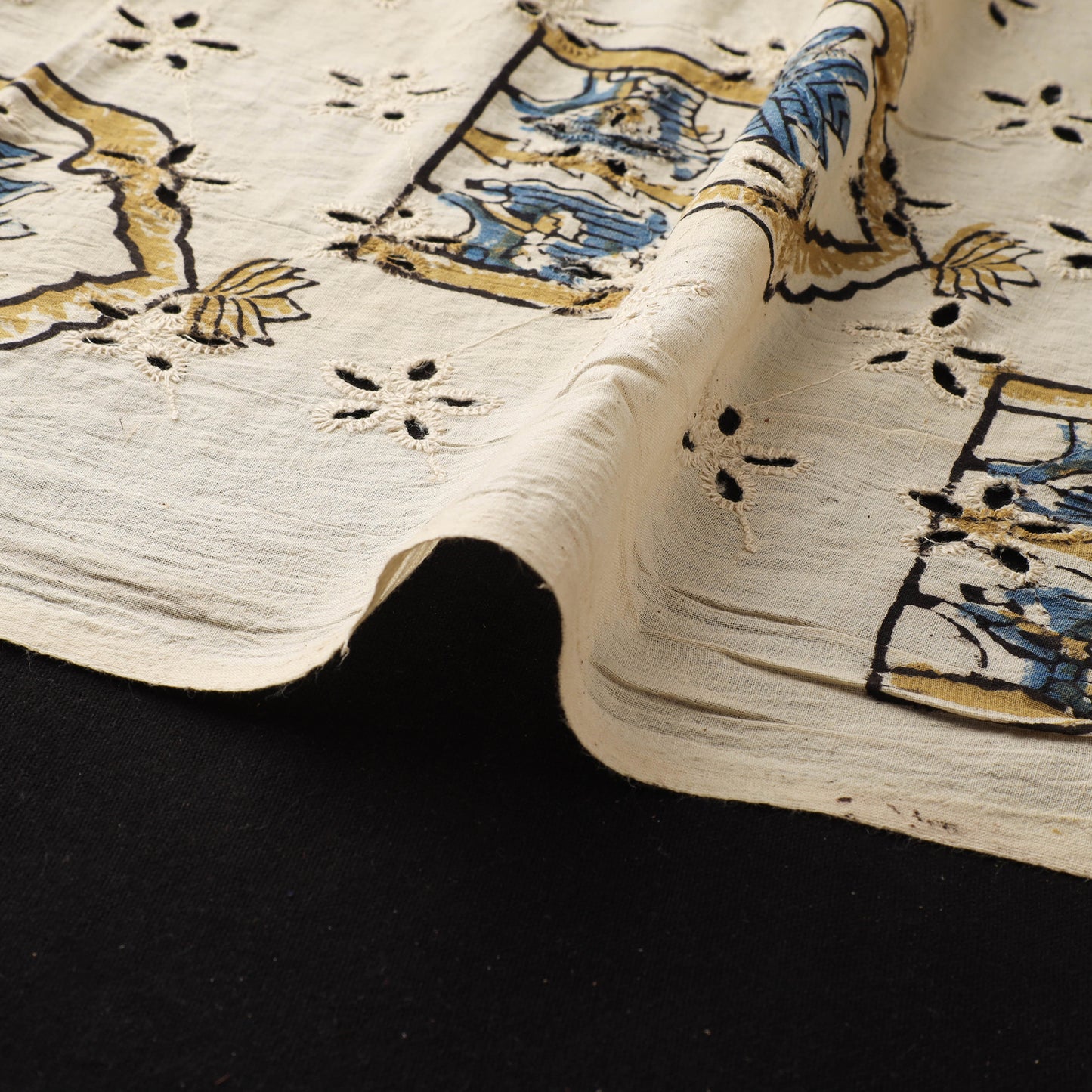 Natural Dyed Ajrakh Hand Block Print Cotton Hakoba Fabric 05