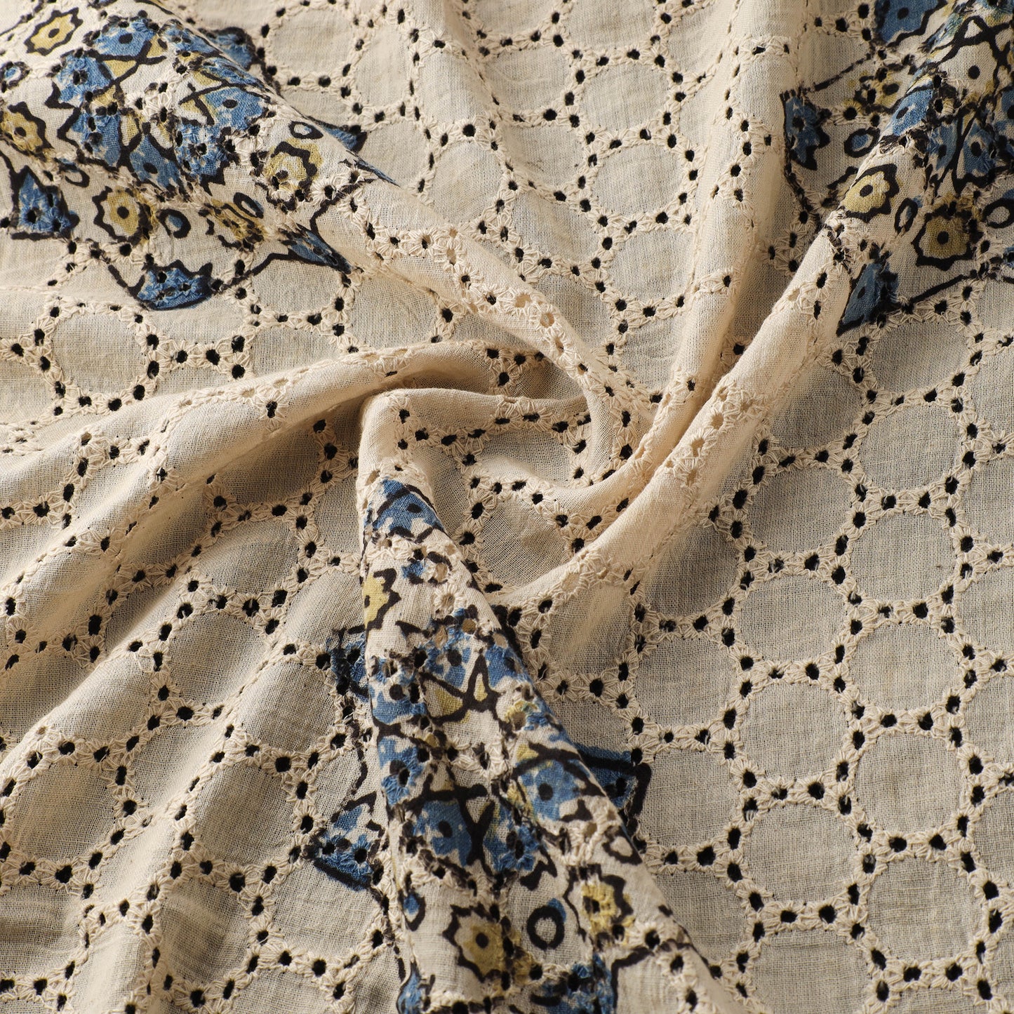 Natural Dyed Ajrakh Hand Block Print Cotton Hakoba Fabric 06