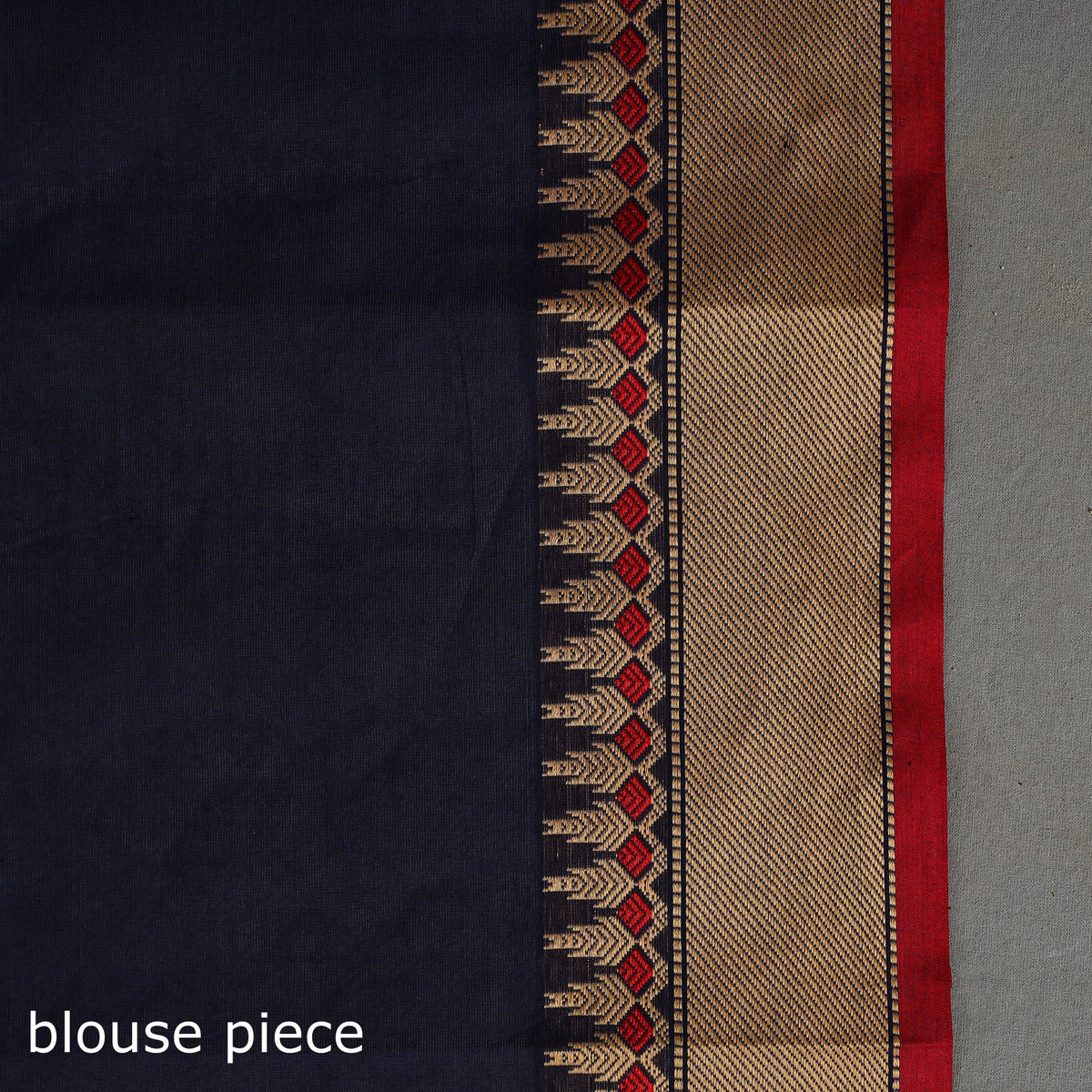 Blue - kanchipuram cotton saree with thread border 04