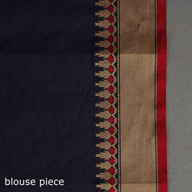 Blue - kanchipuram cotton saree with thread border 04