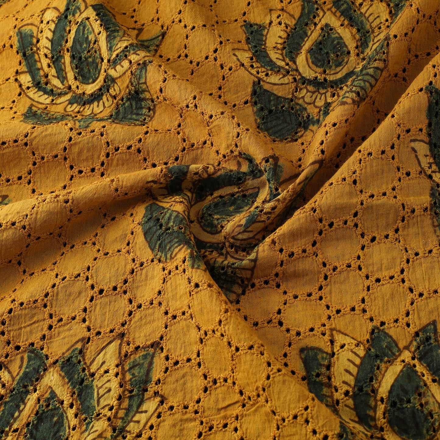 Natural Dyed Ajrakh Hand Block Print Cotton Hakoba Fabric 07