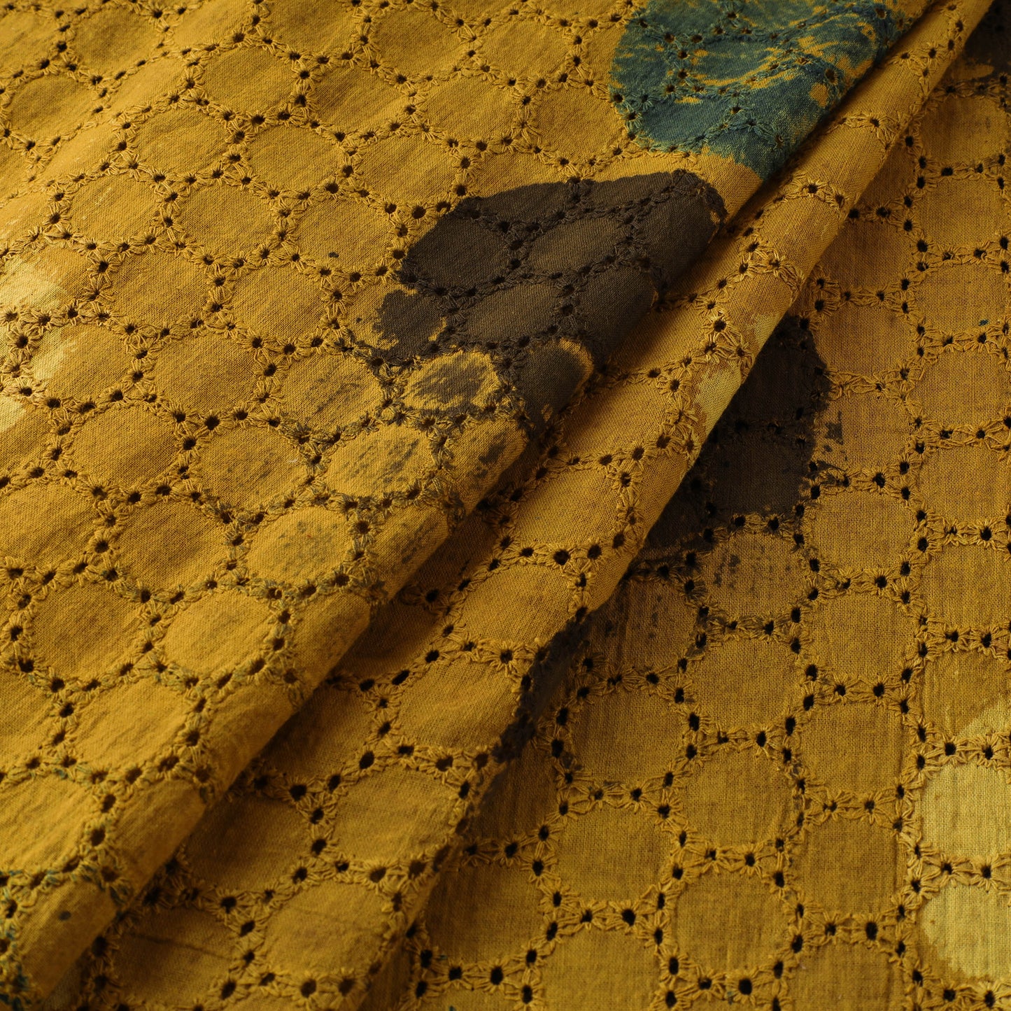Natural Dyed Ajrakh Hand Block Print Cotton Hakoba Fabric 08