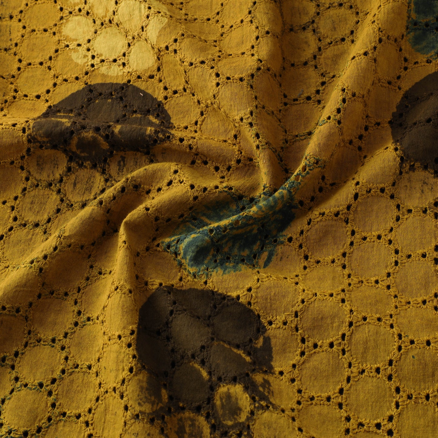 Natural Dyed Ajrakh Hand Block Print Cotton Hakoba Fabric 08