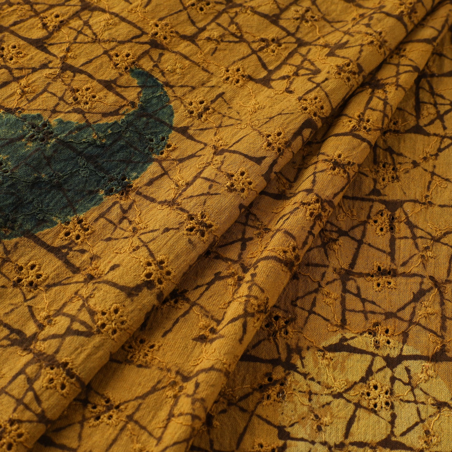 Natural Dyed Ajrakh Hand Block Print Cotton Hakoba Fabric 09