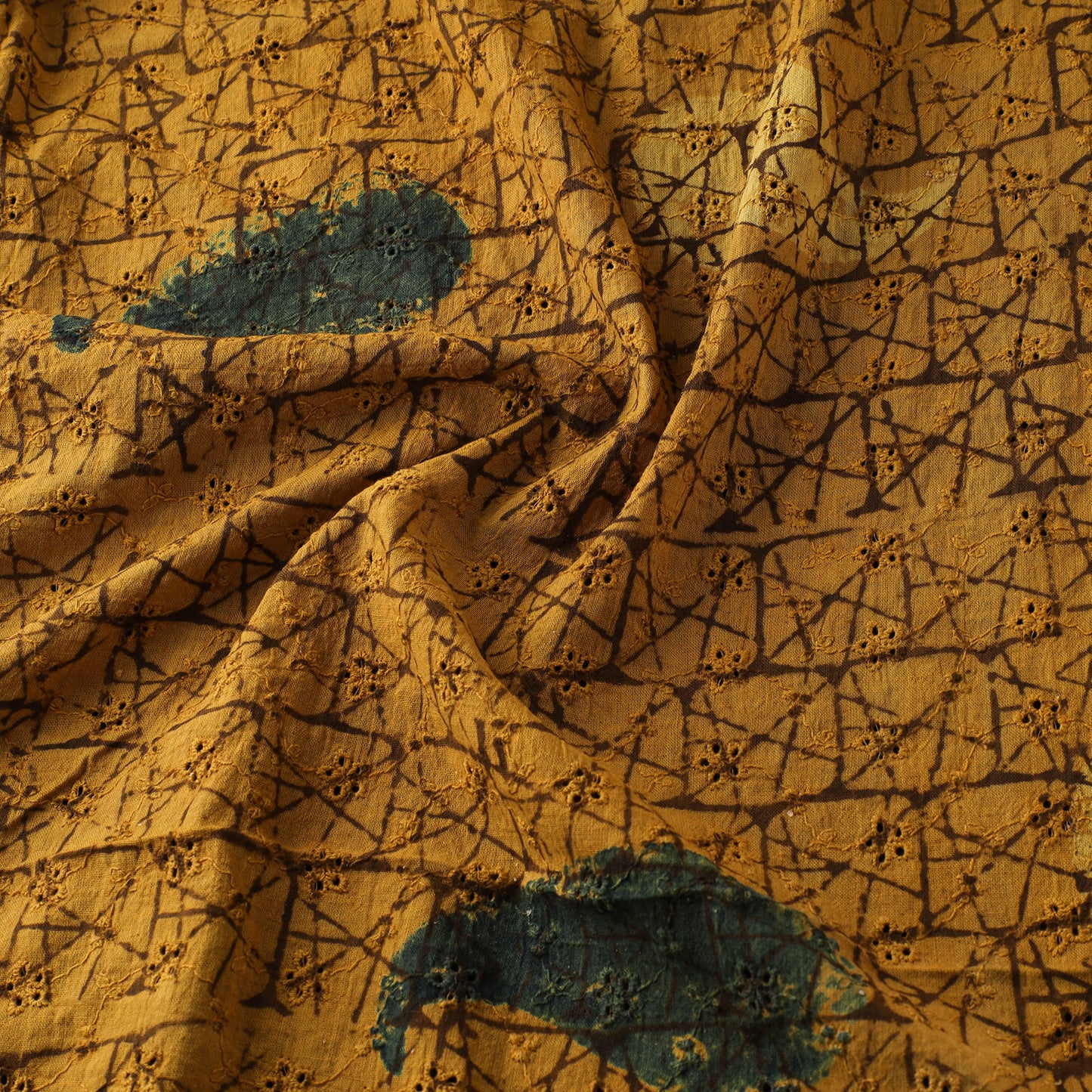 Natural Dyed Ajrakh Hand Block Print Cotton Hakoba Fabric 09