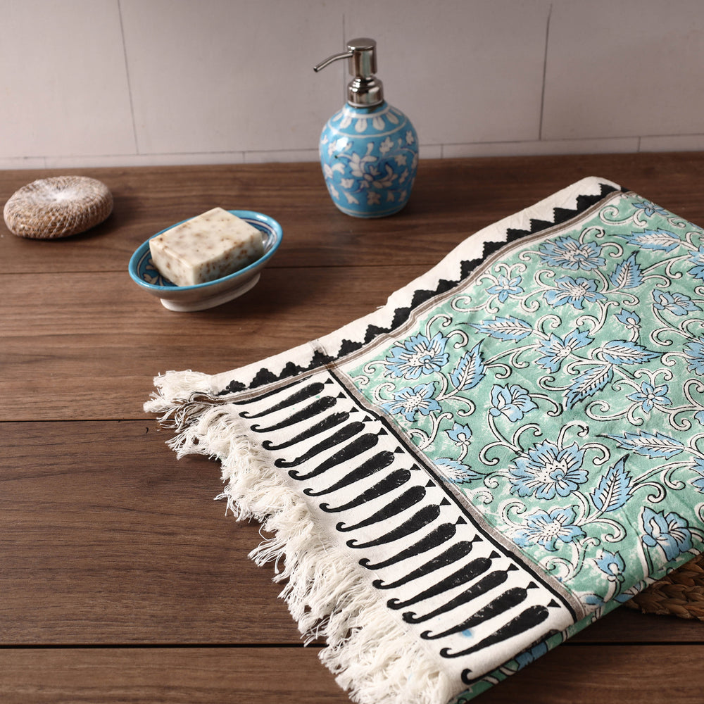 Block Printed Cotton Towel
