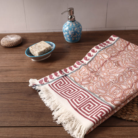 block printed towel 