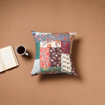 Kutch Tagai Patchwork Cotton Cushion Cover (16 x 16 in) 35